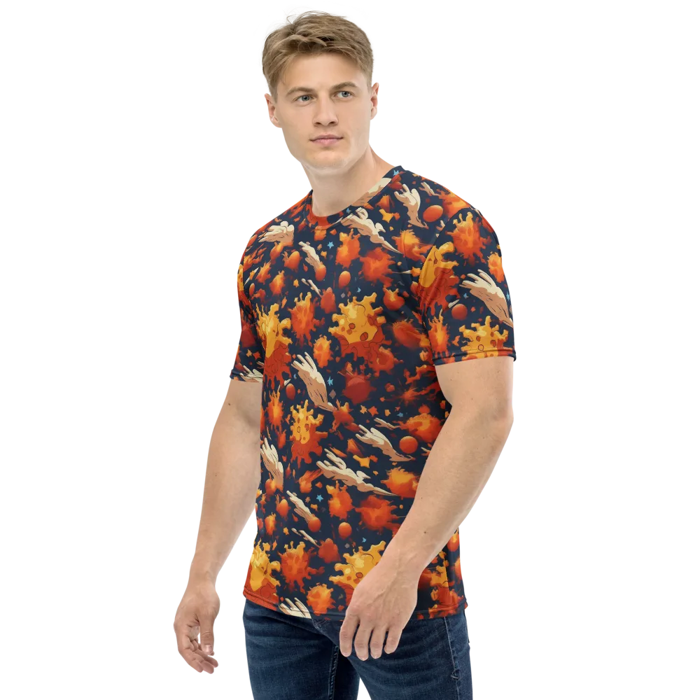Solar Flock on Men's Crew Neck T-Shirt — Left