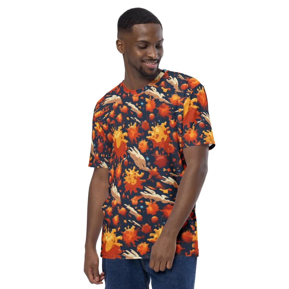 Solar Flock on Men's Crew Neck T-Shirt — Left
