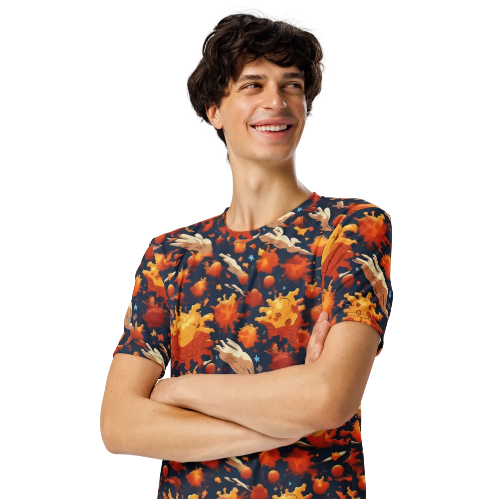 Solar Flock on Men's Crew Neck T-Shirt — Left Front