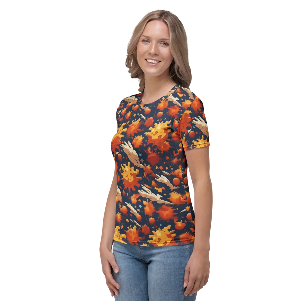 Solar Flock on Women's Crew Neck T-Shirt — Left