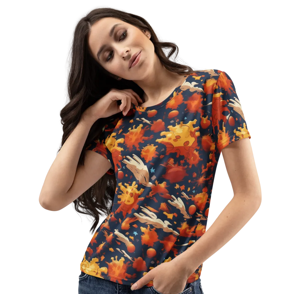 Solar Flock on Women's Crew Neck T-Shirt — Left Front