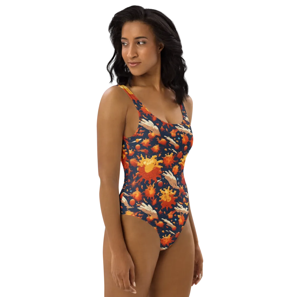 Solar Flock on One-Piece Swimsuit — Right
