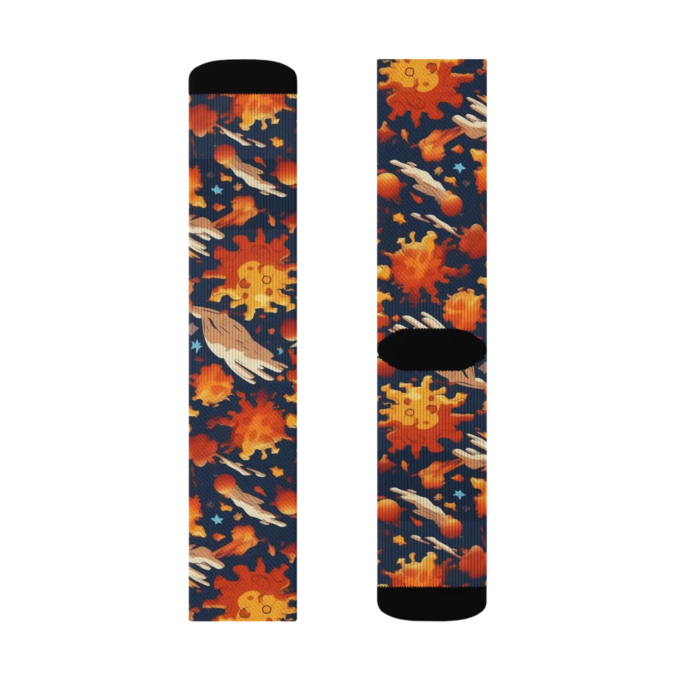 Solar Flock on Socks — Left Sock