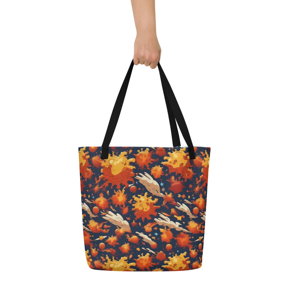 Solar Flock on Large Tote Bag W/ Pocket — Front