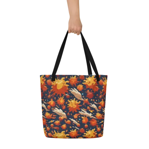 Solar Flock on a Large Tote Bag W/ Pocket