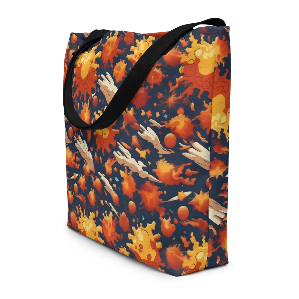 Solar Flock on Large Tote Bag W/ Pocket — Front