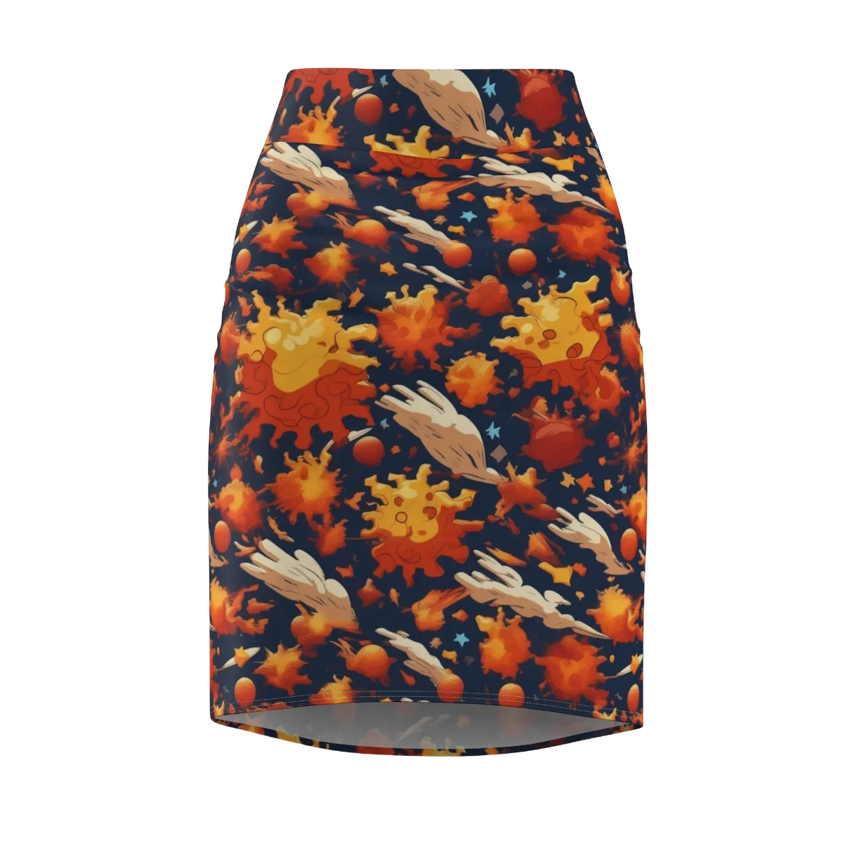Solar Flock on Pencil Skirt — Front