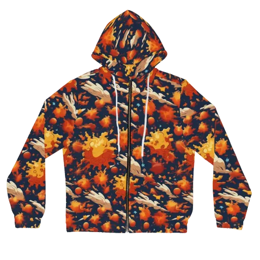 Solar Flock on a Women's Full-Zip Hoodie