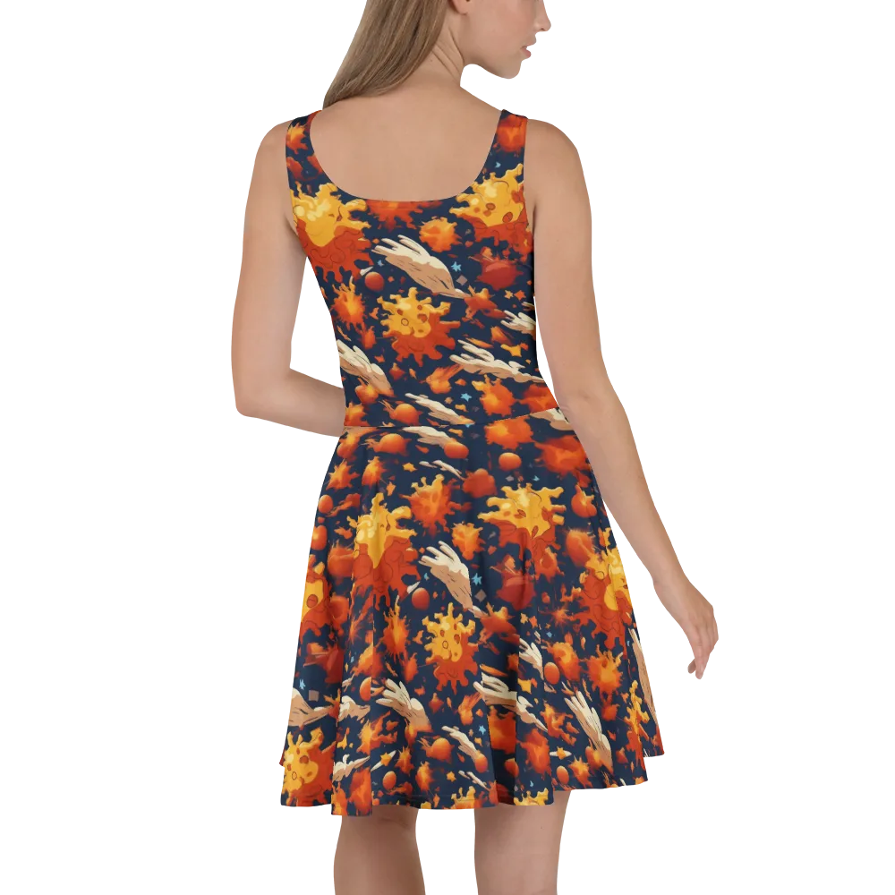 Solar Flock on Skater Dress — Back
