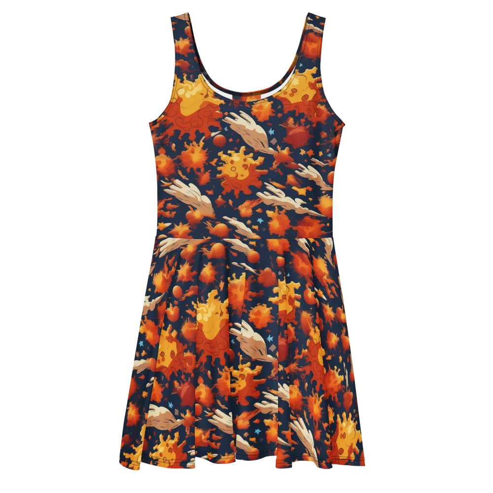Solar Flock on Skater Dress — Front
