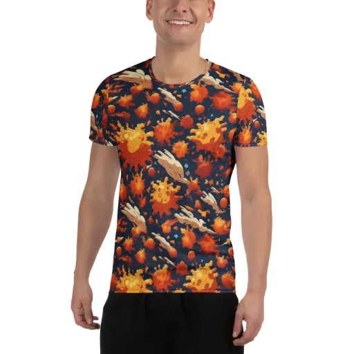 Solar Flock on a Men's Athletic T-Shirt