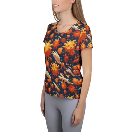 Solar Flock on a Women's Athletic T-Shirt