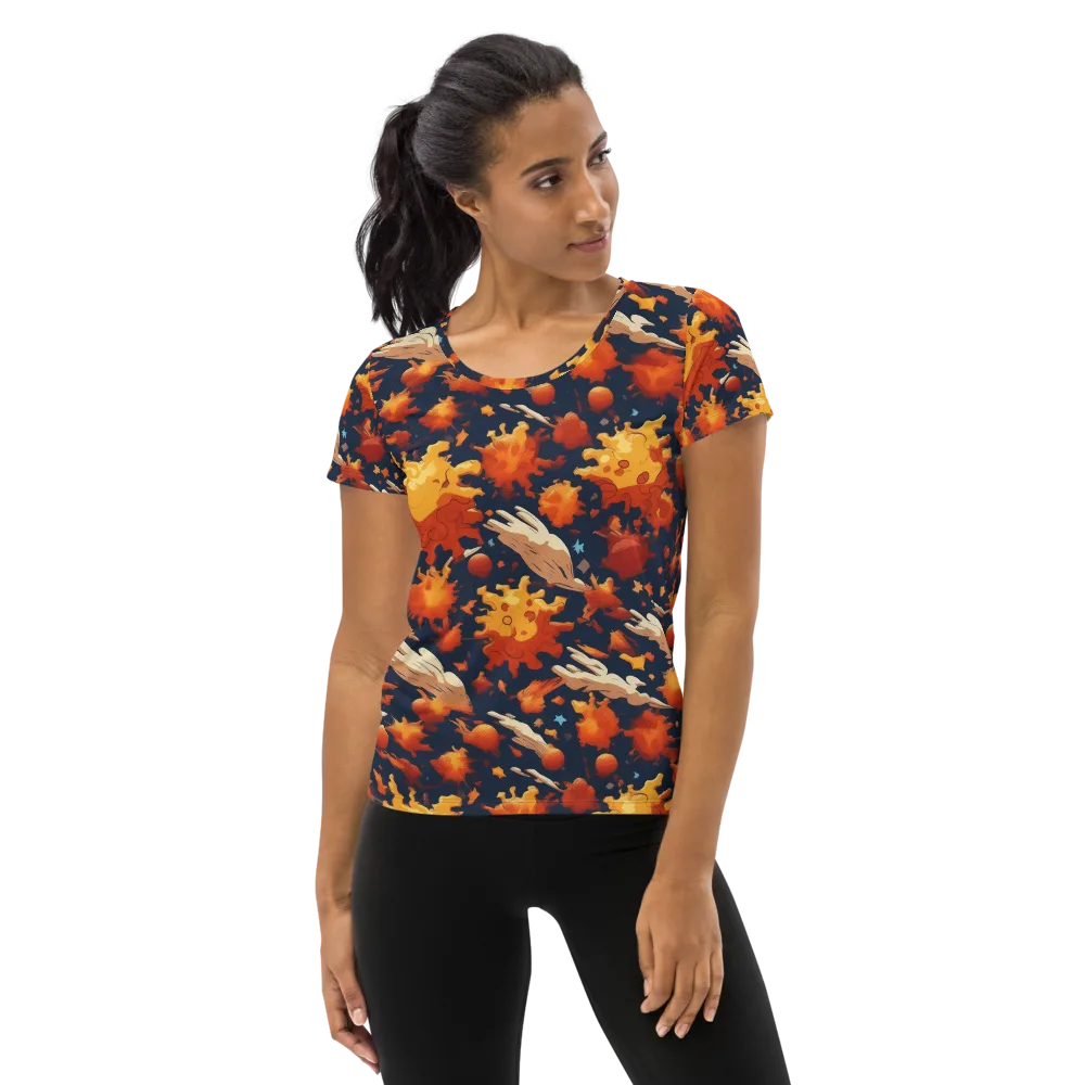 Solar Flock on Women's Athletic T-Shirt — Front