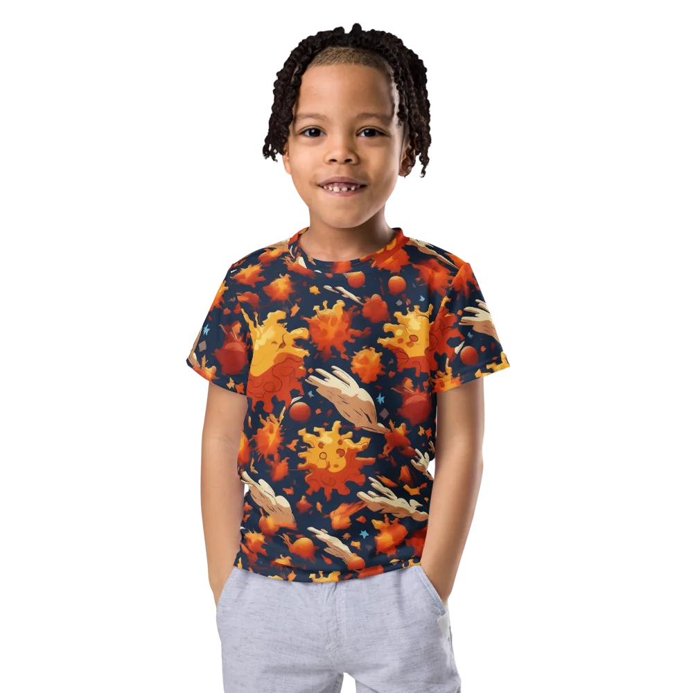 Solar Flock on Kids Crew Neck T-Shirt — Front