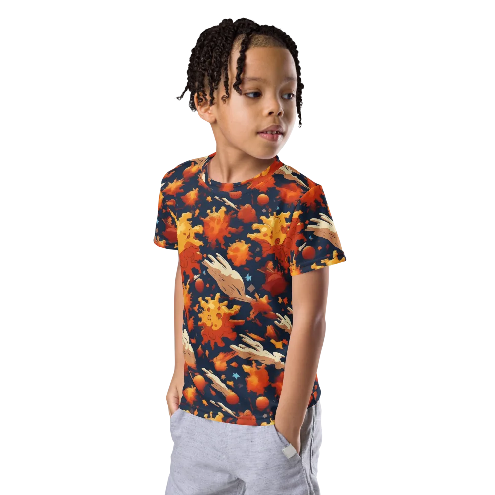 Solar Flock on Kids Crew Neck T-Shirt — Left Front
