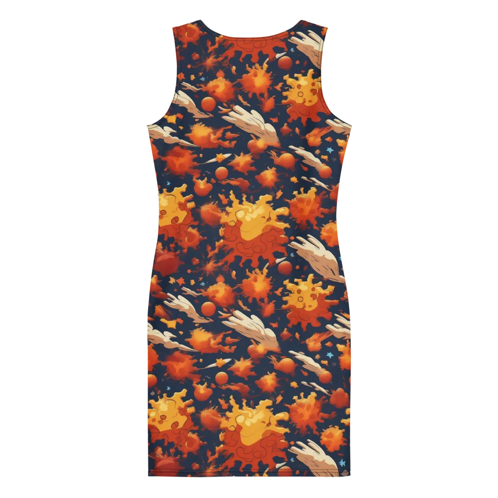 Solar Flock on Bodycon Dress — Back