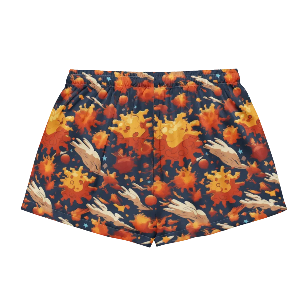 Solar Flock on Women's Pajama Shorts — Back