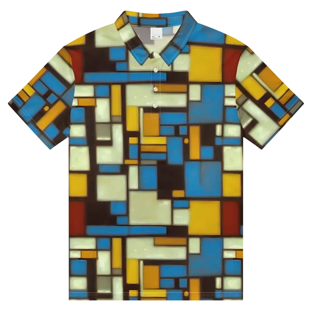 Midnight Grid on Men's Slim Fit Polo Shirt — Front