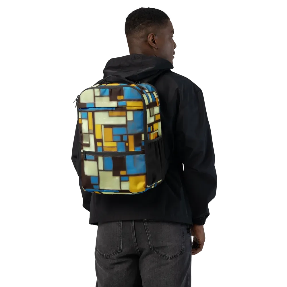 Midnight Grid on Utility Backpack — Back