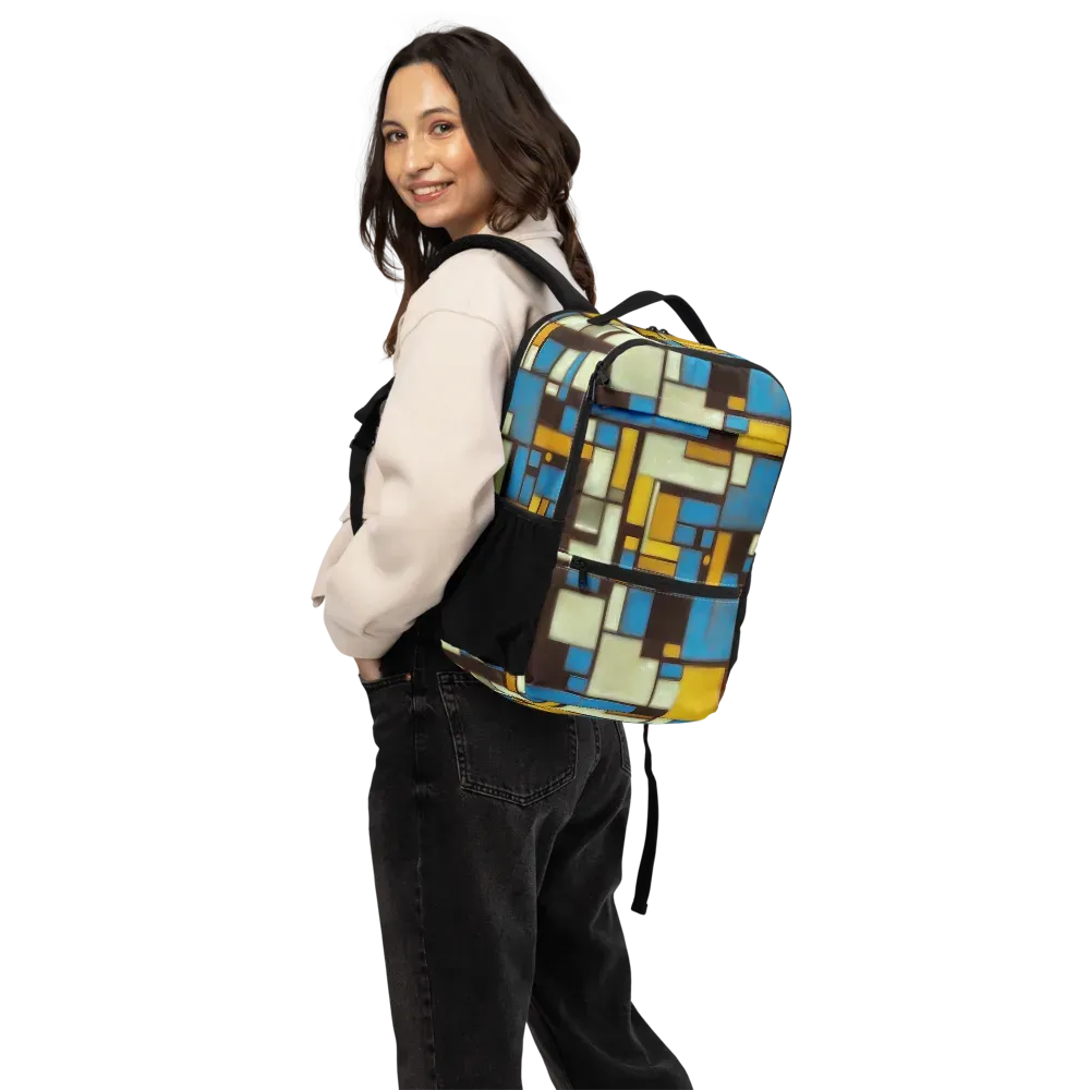 Midnight Grid on Utility Backpack — Back
