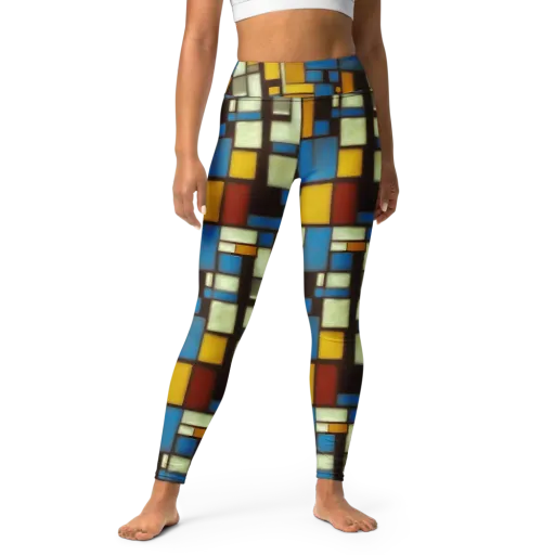 Midnight Grid on a Yoga Leggings