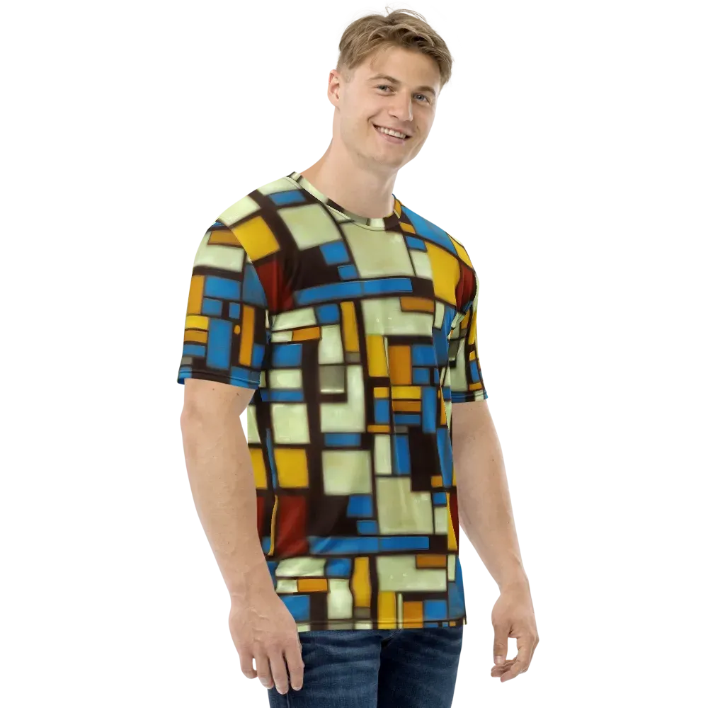 Midnight Grid on Men's Crew Neck T-Shirt — Right
