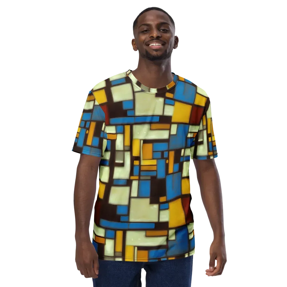 Midnight Grid on Men's Crew Neck T-Shirt — Front