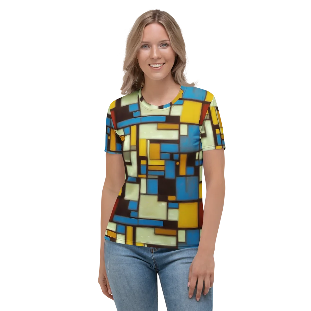 Midnight Grid on Women's Crew Neck T-Shirt — Front