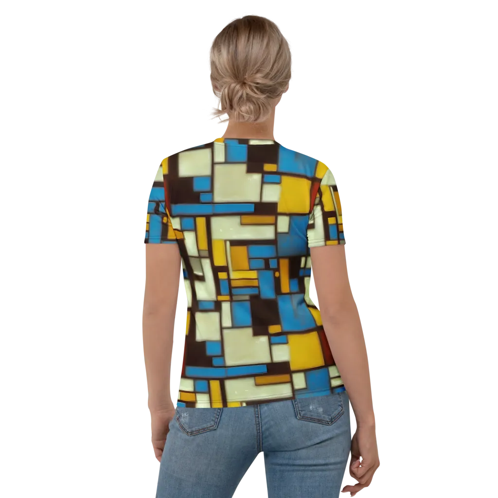 Midnight Grid on Women's Crew Neck T-Shirt — Back