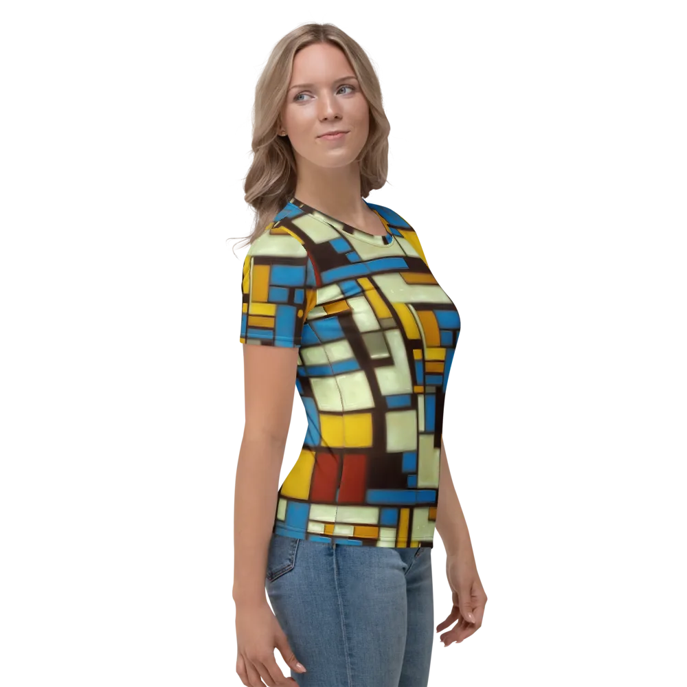 Midnight Grid on Women's Crew Neck T-Shirt — Right