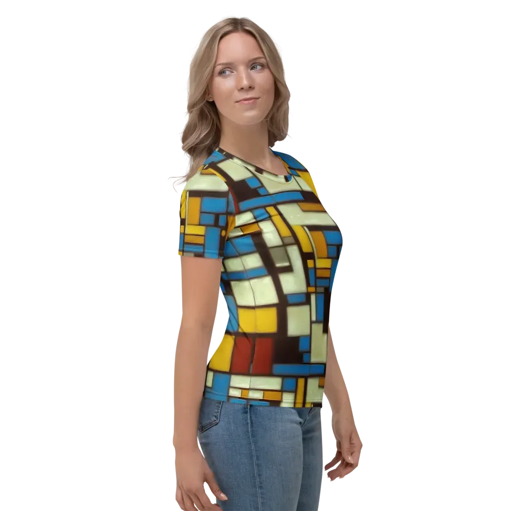 Midnight Grid on Women's Crew Neck T-Shirt — Right