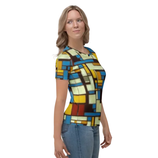 Midnight Grid on a Women's Crew Neck T-Shirt