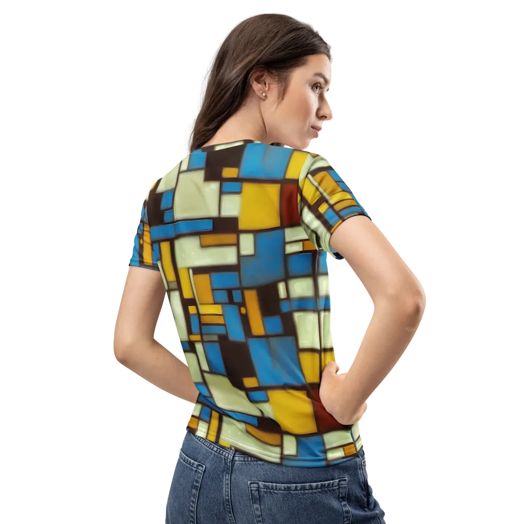 Midnight Grid on Women's Crew Neck T-Shirt — Back