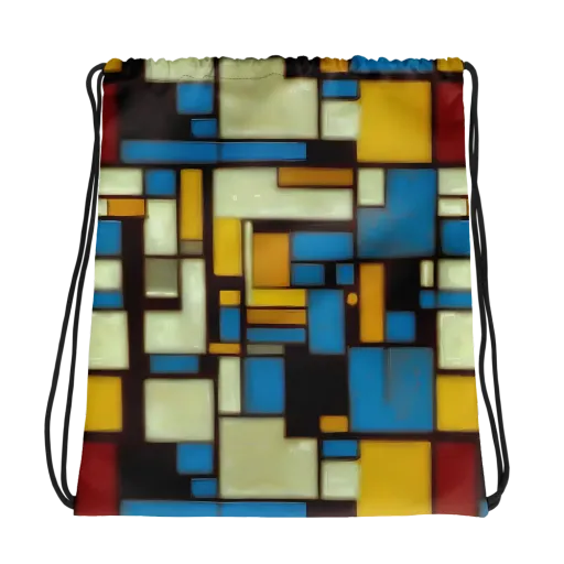 Midnight Grid on a Drawstring Bag