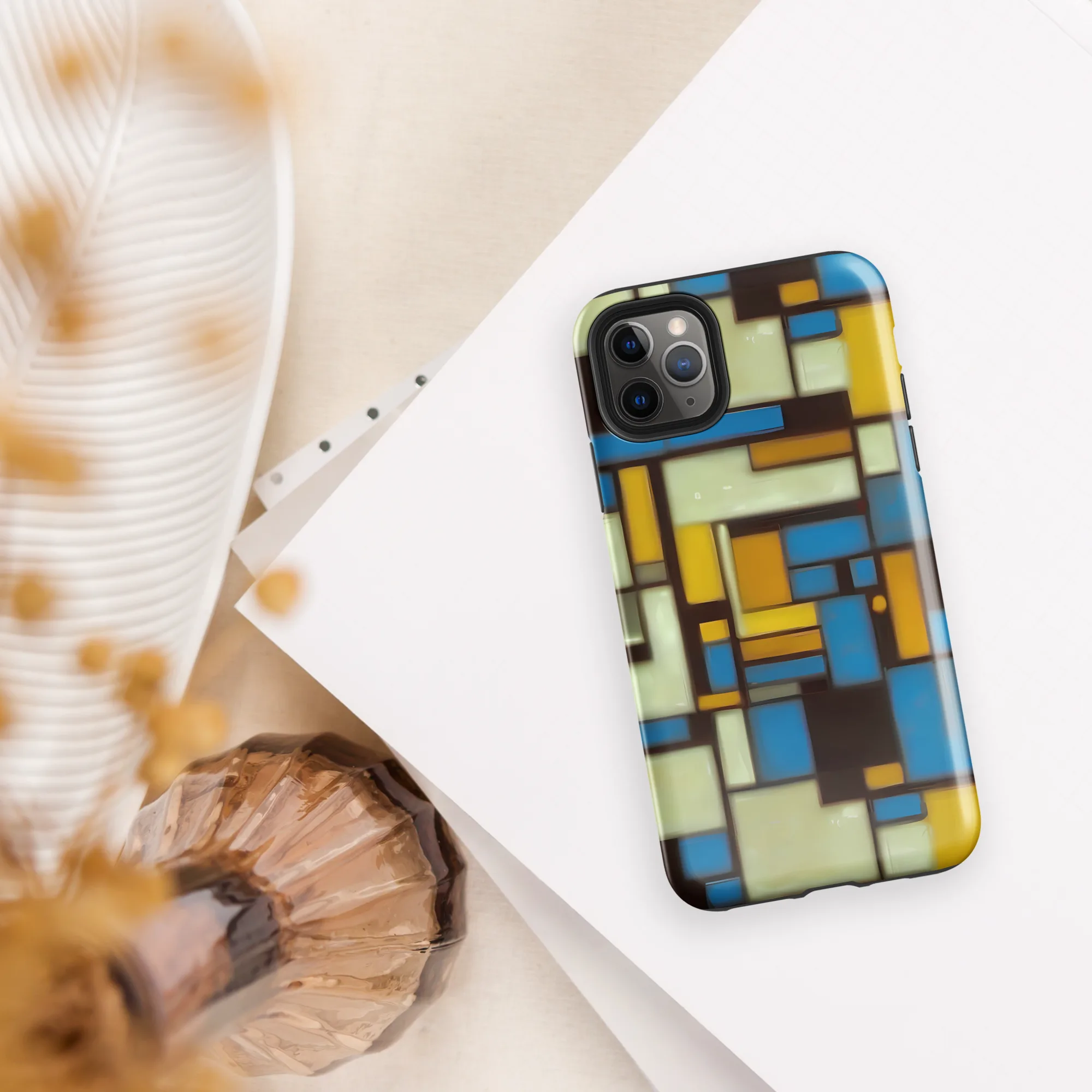 Midnight Grid on Tough Case for iPhone® — Front