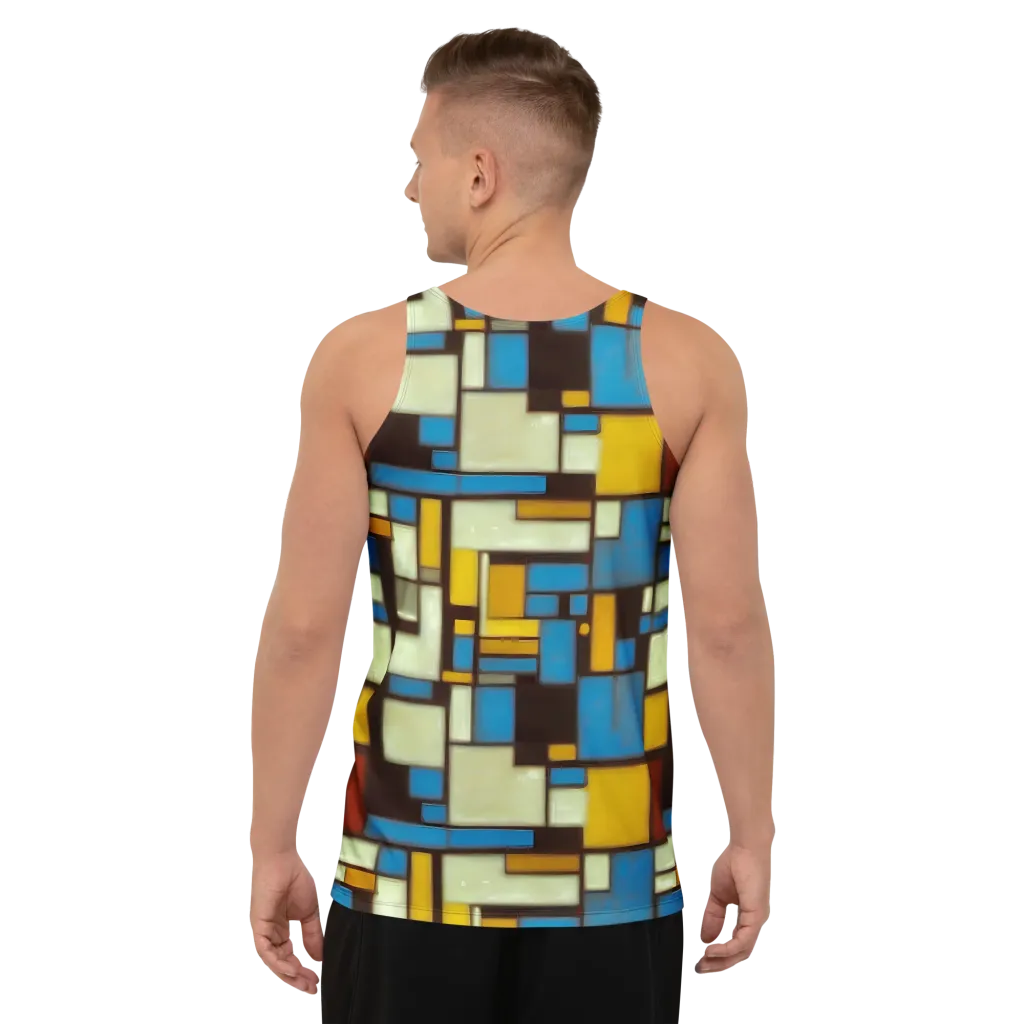 Midnight Grid on Men's Tank Top — Back