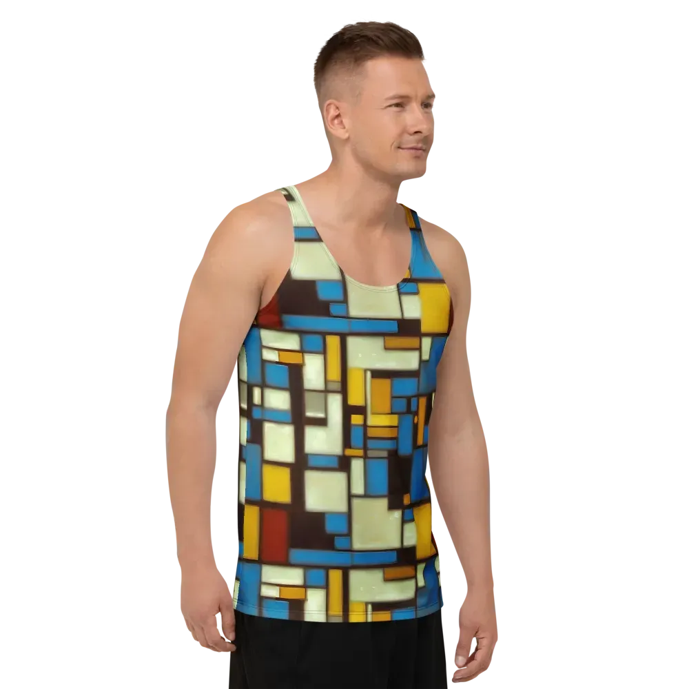Midnight Grid on Men's Tank Top — Right Front