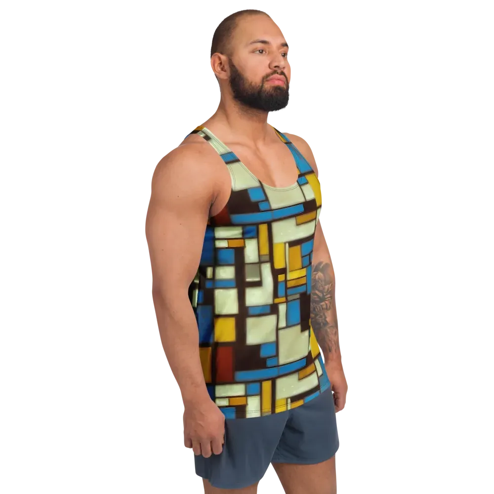 Midnight Grid on Men's Tank Top — Right Front