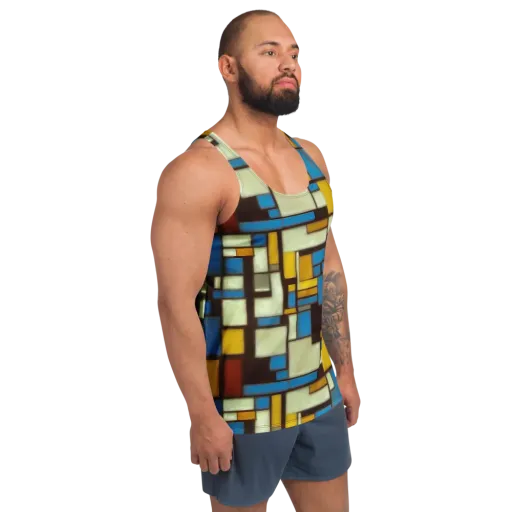 Midnight Grid on a Men's Tank Top