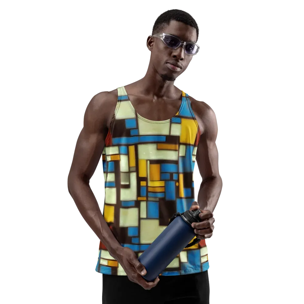 Midnight Grid on Men's Tank Top — Front