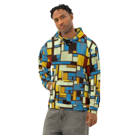 Midnight Grid on a Cotton Hoodie