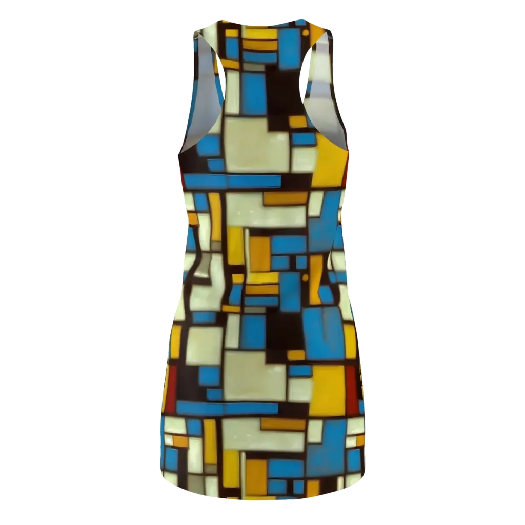 Midnight Grid on Racerback Dress — Back