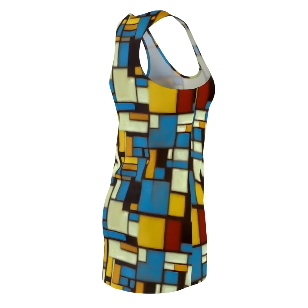 Midnight Grid on Racerback Dress — Back Side