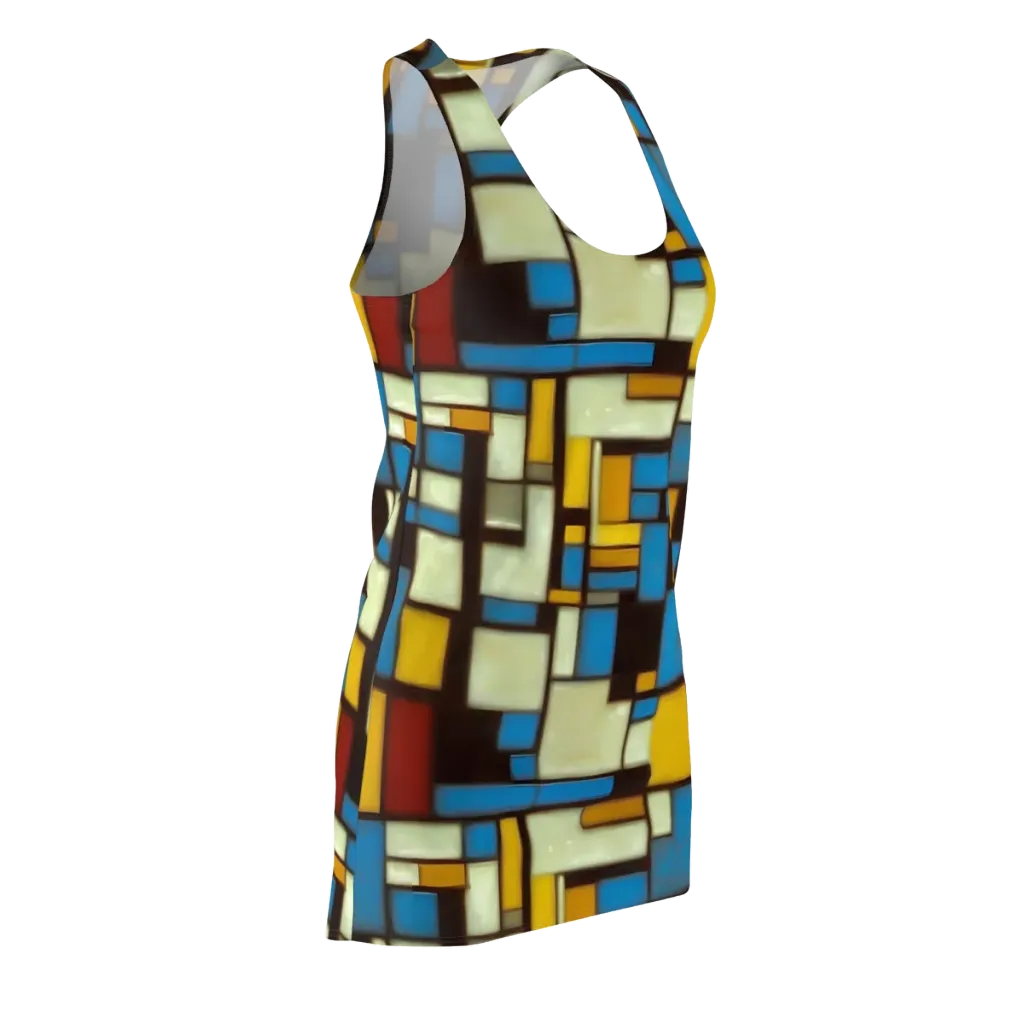 Midnight Grid on Racerback Dress — Front Side