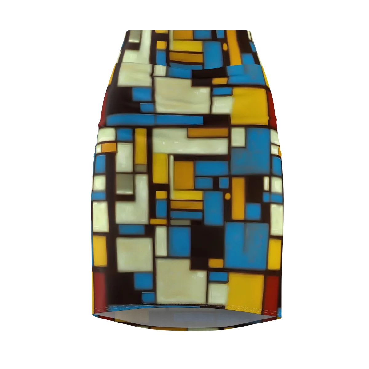 Midnight Grid on Pencil Skirt — Front