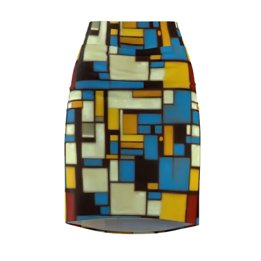 Midnight Grid on a Pencil Skirt