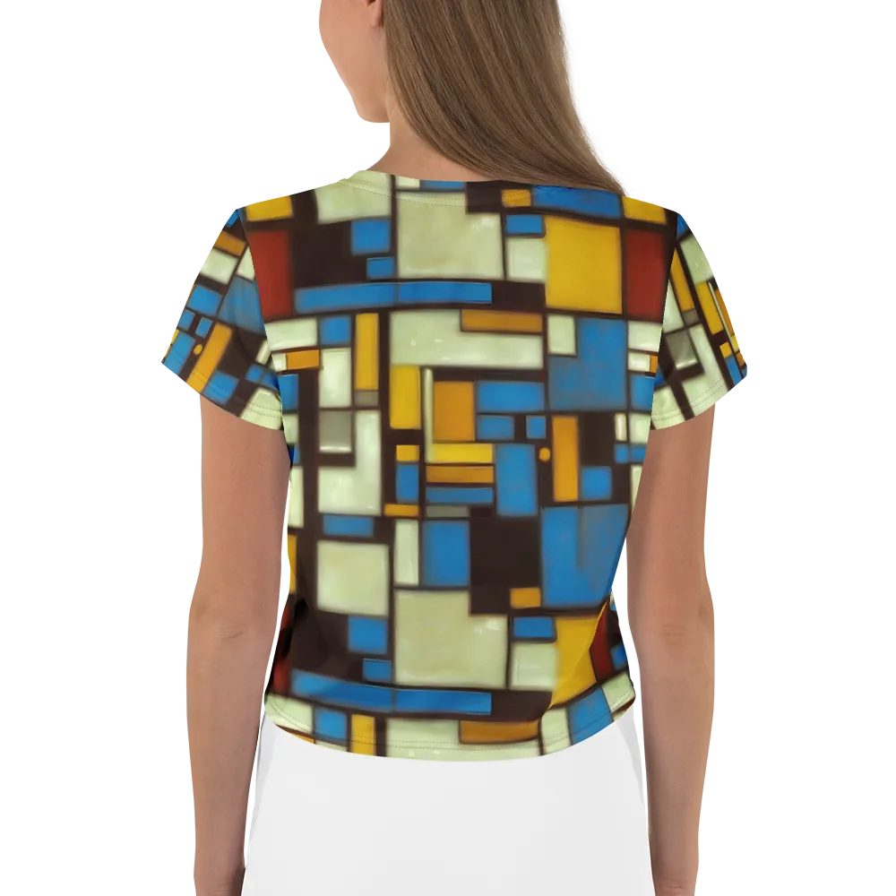 Midnight Grid on Crop Tee — Back