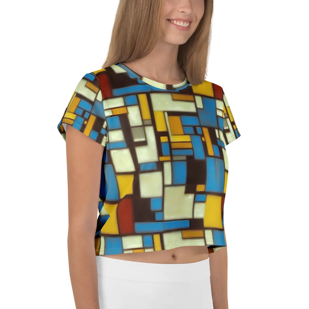 Midnight Grid on Crop Tee — Right