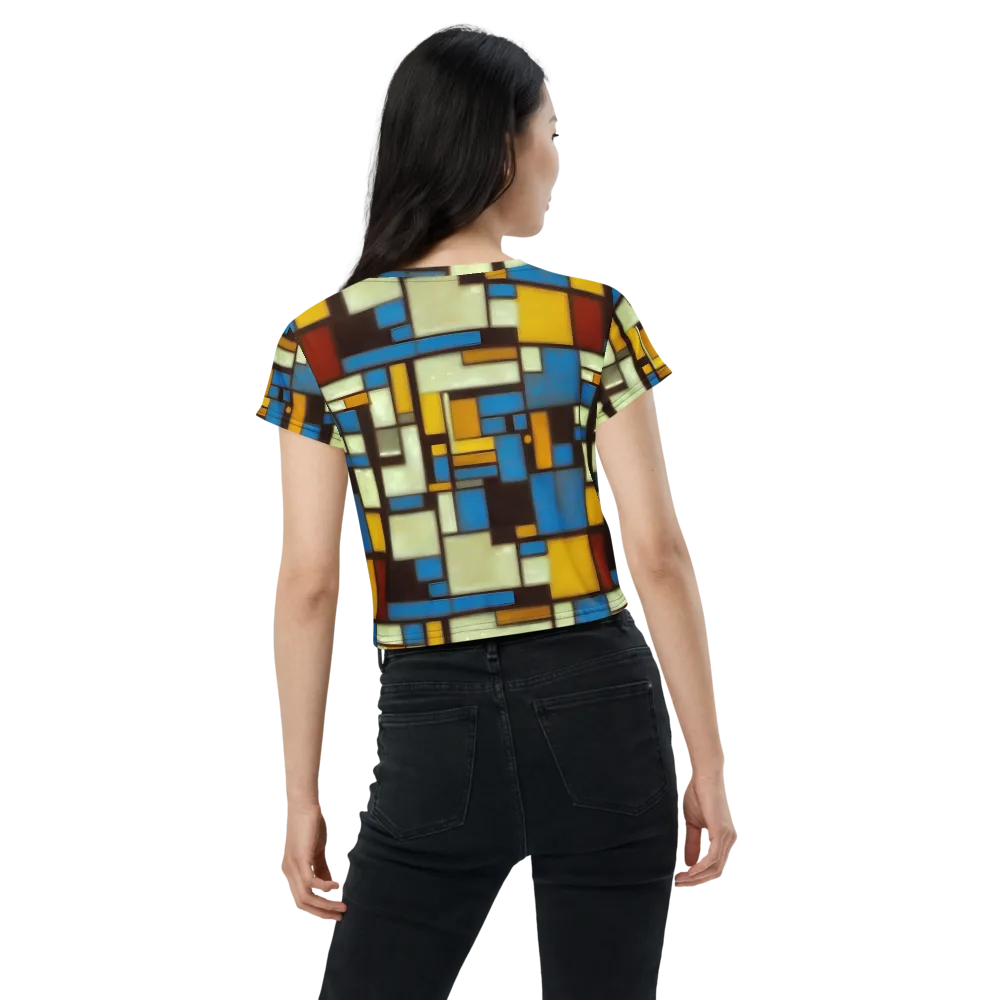 Midnight Grid on Crop Tee — Back