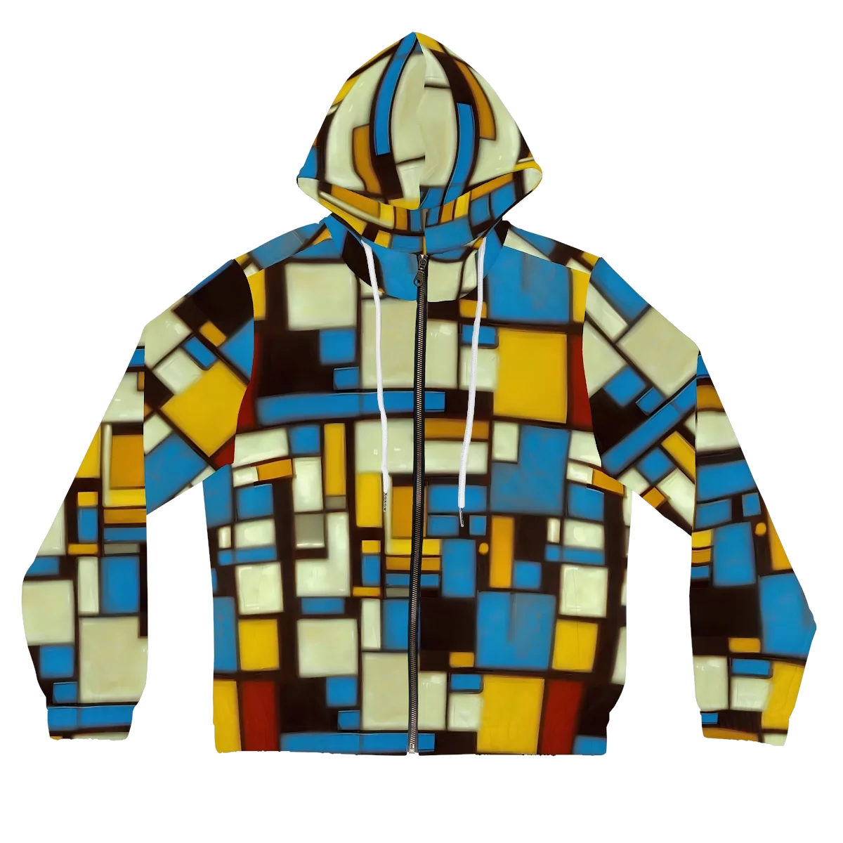 Midnight Grid on Women's Full-Zip Hoodie — Front